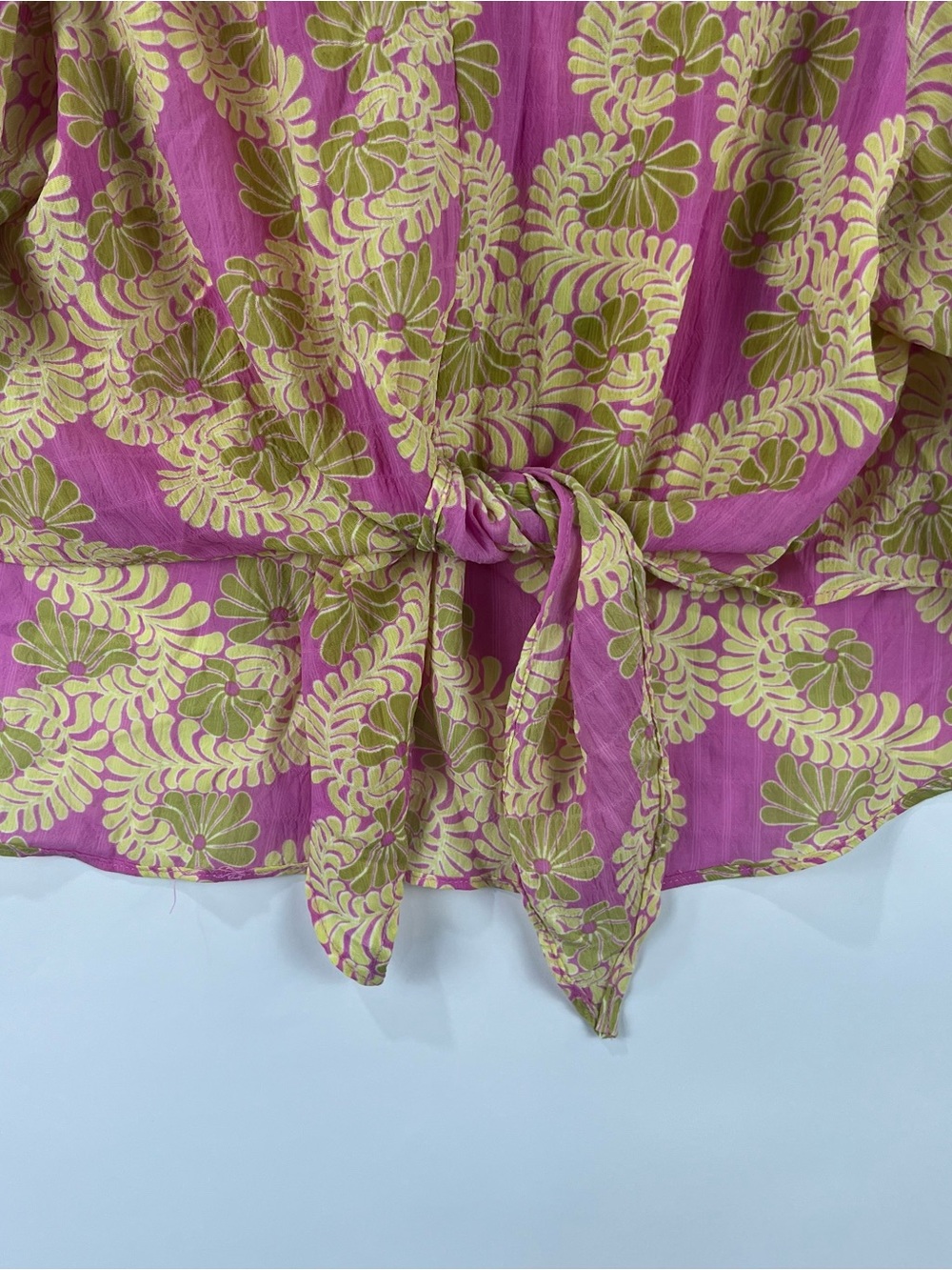Rose + Olive Relaxed Fit Tie Front Boho Blouse M - Picture 6 of 9